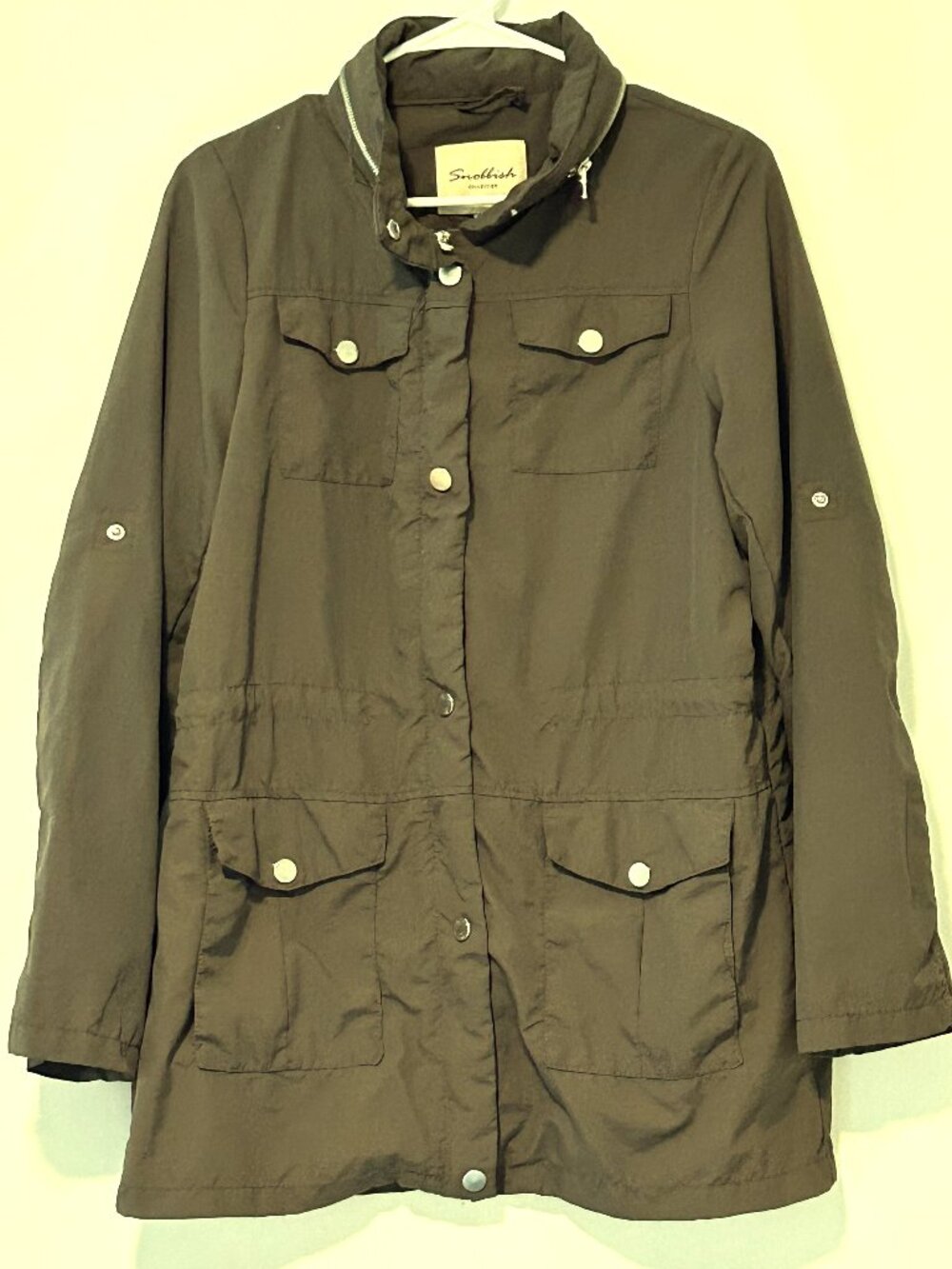 Snobbish olive green lightweight utility jacket, size large